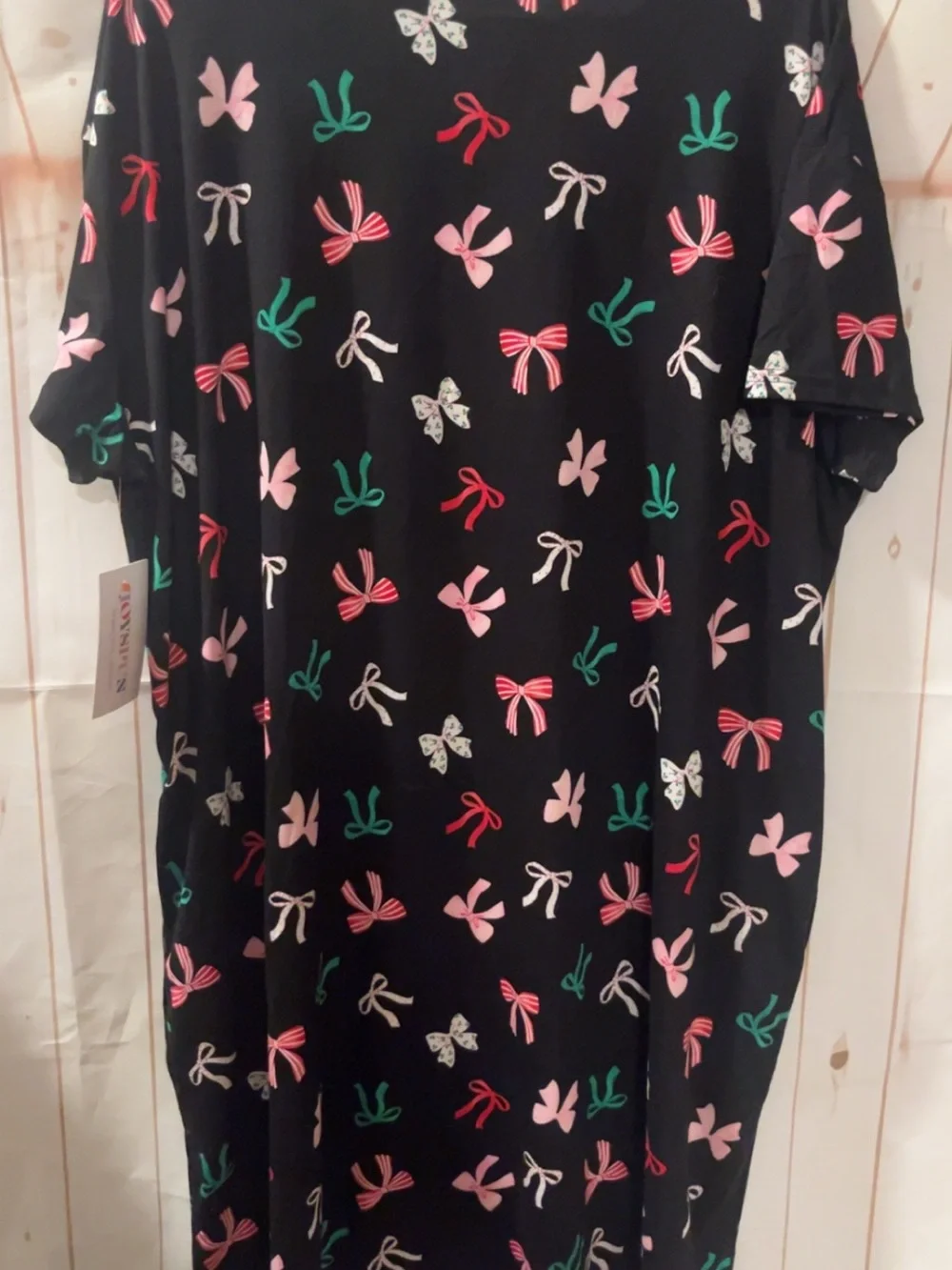 Black Bow-Print Women's Chemise Nightdress and red one